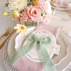 Chiffon Ribbon Mixed Color Silk Ribbon Set 9 Rolls 1.5″ x 49Yd Frayed Fringe