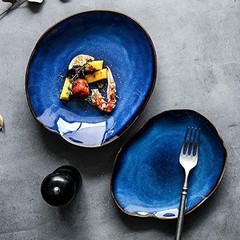 Kinglang Nordic Ceramic Household Pottery Irregular Salad Platter Klin Glaze