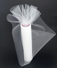 White Nylon Tulle Wedding Decor – 12″ x 25 Yards, Ribbon, Wreath, Reception