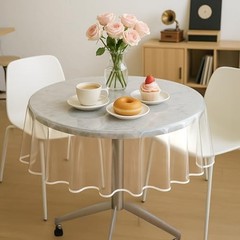 Clear Round Plastic Tablecloth Protector 70 Inch Waterproof Oilproof Stain