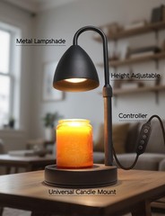 Candle Warmer Lamp with Timer Dimmable, 13 inches, Black