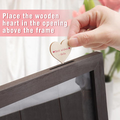 Solid Wood Wedding Guest Book Alternative – Rustic Drop Top Picture Frame Sign w