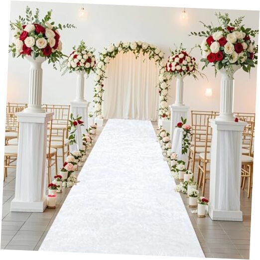 Aisle Runner for Wedding Ceremony 2×15 FT White Velvet Runner Wedding Aisle