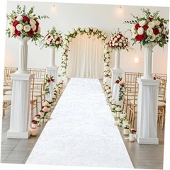 Aisle Runner for Wedding Ceremony 2×15 FT White Velvet Runner Wedding Aisle