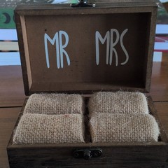 Studio His & Hers Lockable Wooden Ring Bearer Box Wedding ‘And the Two Become O…