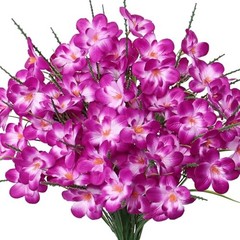 6 PCS Artificial Orchids Flowers,Fake Faux Flowers UV Resistant 6PCS Fuchsia