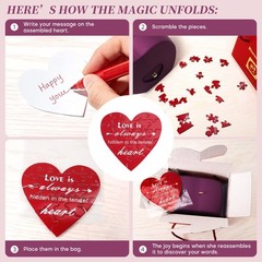 Preserved Real Rose Necklace 4.5 x 6.2 x 5.5 inches, Purple/Heart