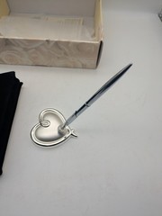 Lenox Opal Innocence Event Guestbook With Pen Silverplated