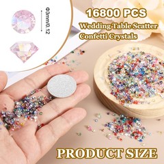16800 Pcs Wedding Table Scatter Confetti Diamond, 3mm Fake Diamonds(Light Pink)