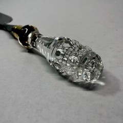 Mikasa Cake Pie Server 14” Stainless Steel Beveled Lucite Handle Gold Bolster