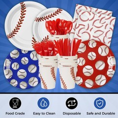 185 Pcs Baseball Party Decorations Baseball Birthday Party Decorations Serves…