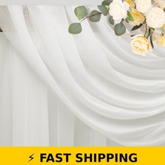 Wokceer Ivory Wedding Arch Draping Fabric 28.7″ x 20FT