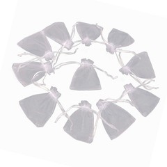 50 Pcs White Organza Drawstring Gift Bags Jewellery Pouches 9×12 cm