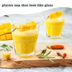 6 PCS Clear Plastic Tumblers, Resuable Drinking Glasses 8.8 OZ, BPA Free