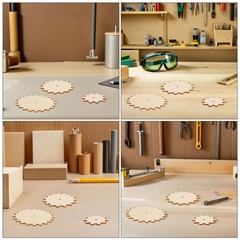 45pcs Wooden Gears Unfinished Cutouts Craft Supplies For Diy Projects Painting