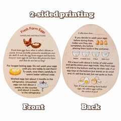 250 Pcs Premium Fresh Farm Egg Handling Instruction 2.7 x 3.5 inches, Colored