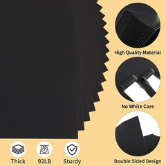 100 Sheets Black Cardstock – 8.5 X 11 100Sheets/8.5x11inch, Black/250gsm