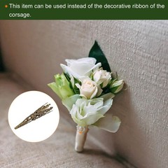 Corsage Decorative Holder, Alloy Lapel Pin Brooch Vase 42mm Cyan Pack of 2