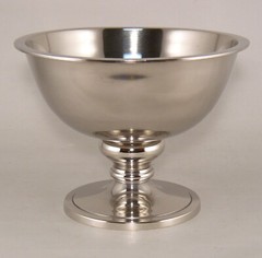 Compote Bowl Vase Nickel Plated Aluminum Pedestal Base 10″Dia 7.5″High
