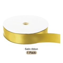 100 Yard/300ft Satin Ribbon Thick Double Sided Grosgrain 1.5″(3.8cm)/Gold Yellow