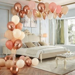 Retro Blush Pink Balloons, 60 Packs Retro Blush Pink Rose Gold Nude Sand White