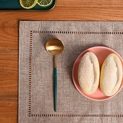 Set of 4 Decorative Linen Placemats 12 4 pieces 12 x 18” Light Coffee/Straight
