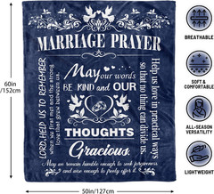 Marriage Prayer Wedding Gifts for Newlyweds, 50″ X 60″, Religious Prayer Quote