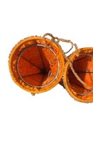 Indian Wedding Favor Mukhwas Saunf Cones Orange Beaded Sequin Decor | Set of 2