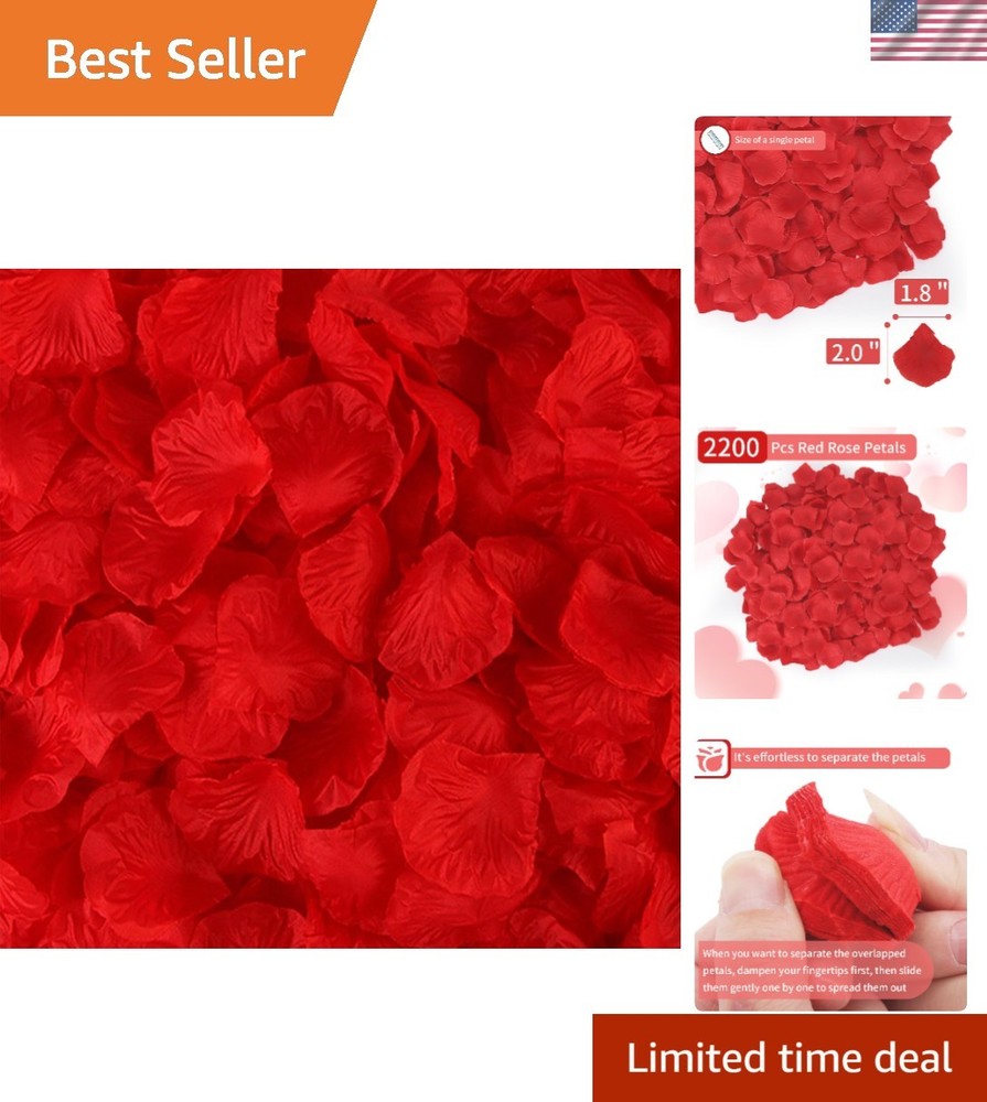 2200 Eco-Friendly Artificial Rose Petals for Weddings, Parties & Romantic Gifts