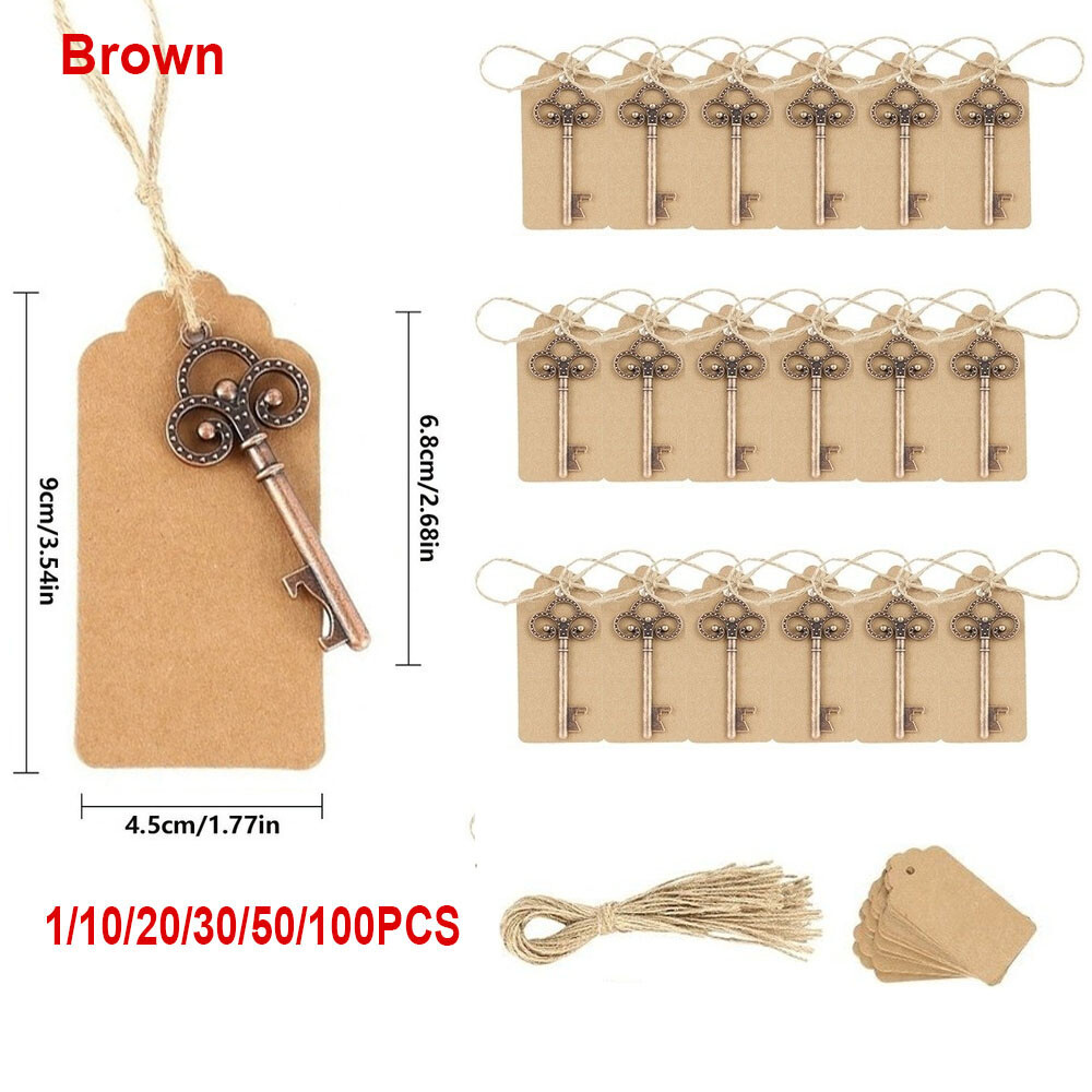 1-100 Vintage Key Bottle Opener Keychain Wedding Favors