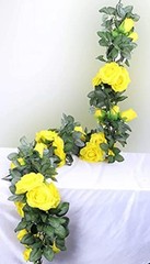 13 FT Artificial Rose Vine Flowers Fake Rose Garland Flower Silk Hanging Yellow