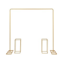 Gold Wedding Backdrop Stand Set with Balloon and Flower Displays