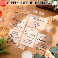 6 Pcs Clear Acrylic Wedding Signs for Reception and Ceremony 5» x 7» Wedding S