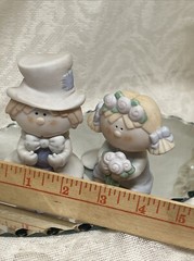 Bumpkins Bisque Porcelain Bride & Groom Figurines Fabrizio George Cake Toppers