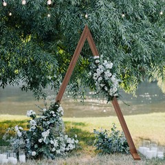 Reusable Large Heavy Triangular Wedding Arch Backdrop Stand Wooden Flowers Frame