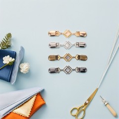 4Pcs Reusable Zinc Alloy Sweater Shawl Clips Multi Color Elegant Scarf Pins