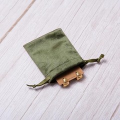 12pcs Velvet Drawstring Bags 3×4 Inches – Glossy Small Velvet – Moss Green