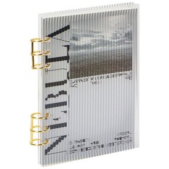 MultiBey A5 Binder 6-Ring Clear Stripe Acrylic Notebook Cover, Gold Metal Rou…