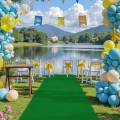 Green Carpet Runner for Party 140GSM Polyester Fabric Carpet Runner