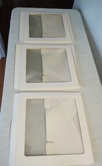 Balloon Boxes LOT OF 3 White 12″ Transparent w/ Trim Centerpiece Decorations NEW