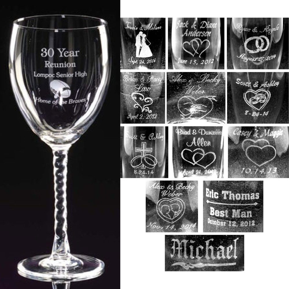 Personalized 10.5 oz Wine Glass Wedding Party Gifts Bridesmaids Groomsmen Custom