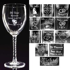 Personalized 10.5 oz Wine Glass Wedding Party Gifts Bridesmaids Groomsmen Custom