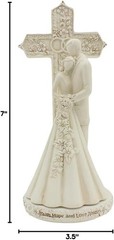 Beautiful 2-Piece Wedding Cake Topper and Figurine – Faith, Hope, and Love Abide