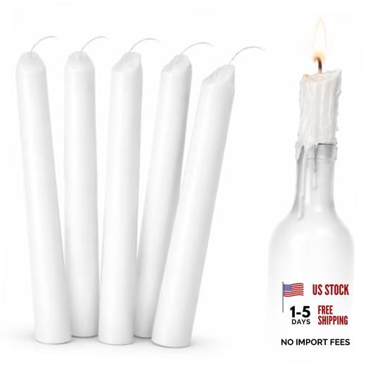 Drip Candles – 6 Pack Dripping Wax Candles, 6.5” Unscented Tapers for White