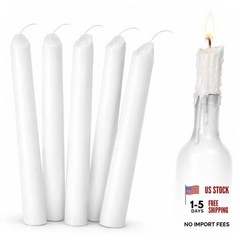 Drip Candles – 6 Pack Dripping Wax Candles, 6.5” Unscented Tapers for White