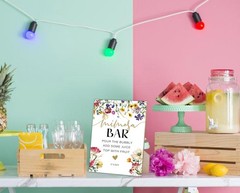 Floral Mimosa Bar Sign, 8 inches x 11 inches, multicolorZJB08