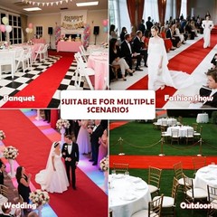 450 GSM Extra Thick Waterproof Red Carpet Runner for Events Decorations, 3X15