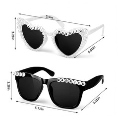 Just Married Sunglasses Bride & Groom Wedding Decorations Set Party Favors