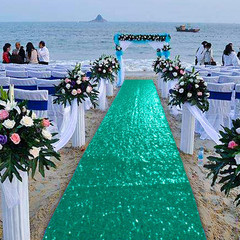 Aisle Runners for Weddings 2Ftx15Ft Green Sequin Aisle-Runner Wedding Ceremony D