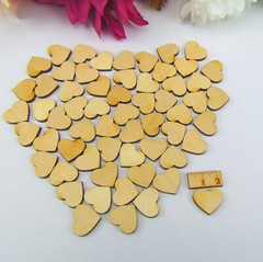 Scatter Decorations Mini Wooden Hearts 2cm 60pcs Wedding Valentines Day Craft SET47